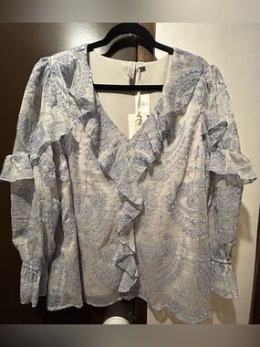 CATO Woman’s Limited Edition Fresh Air Eventide Lace Blouse Top 14/16 NWT